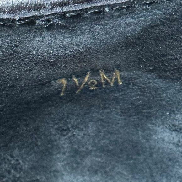 VAN ELi Black Colorful Striped Leather Cap Toe Slip On Block Low Heel Size 7.5 - Picture 9 of 9